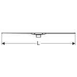 Canal de ducha Geberit CleanLine20: L=30–90cm, Bastidor: acero inoxidable electropulido, Superficie: acero inoxidable cepillado
